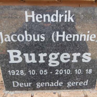 BURGERS Hendrik Jacobus 1928-2010