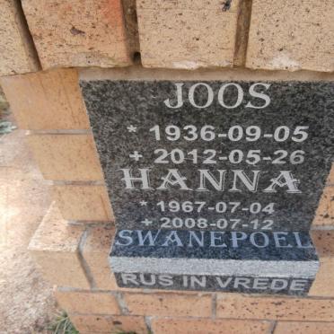 SWANEPOEL Joos 1936-2012 :: SWANEPOEL Hanna 1967-2008