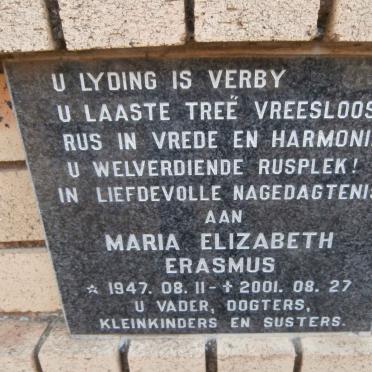 ERASMUS Maria Elizabeth 1947-2001