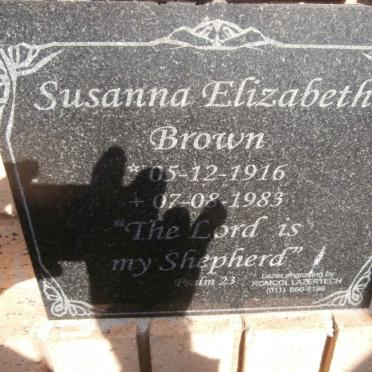 BROWN Susanna Elizabeth 1916-1983