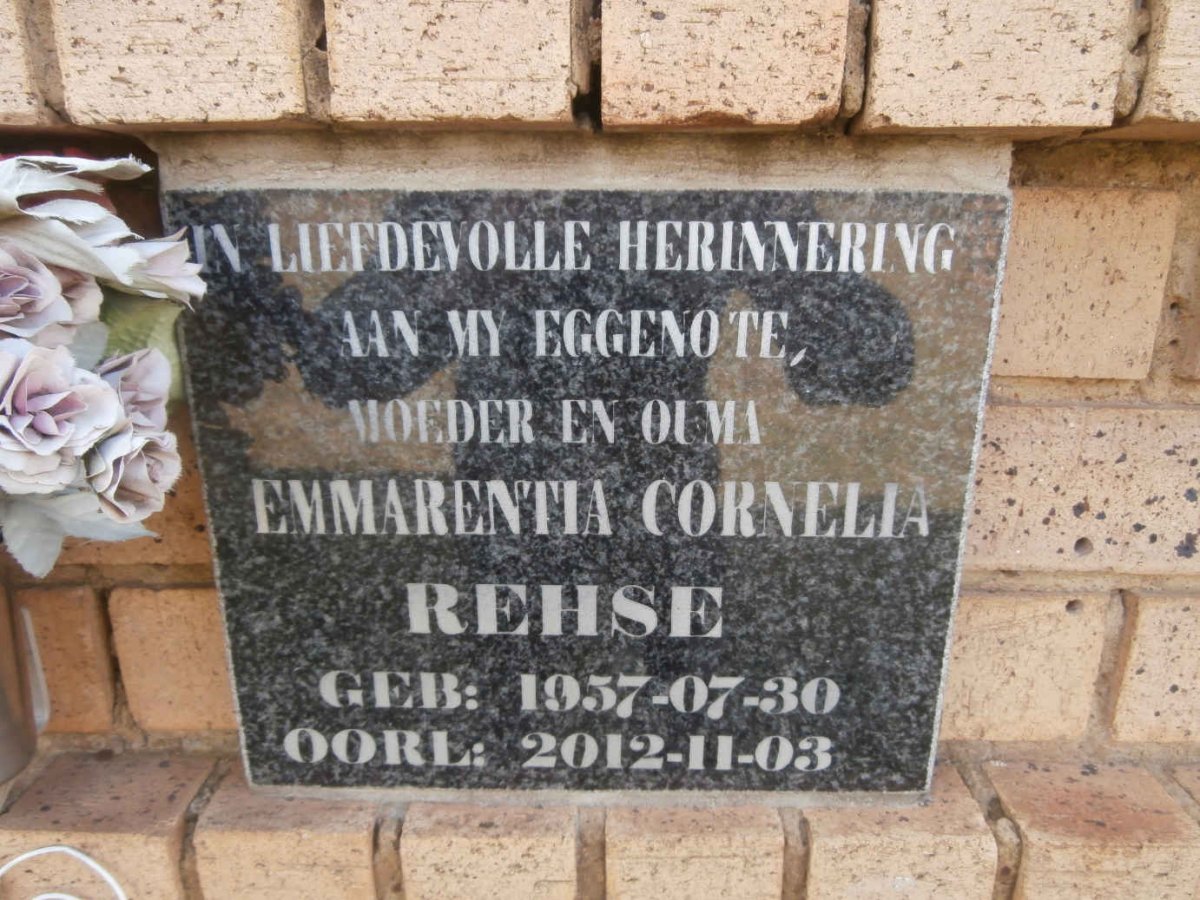 REHSE Emmarentia Cornelia 1957-2012