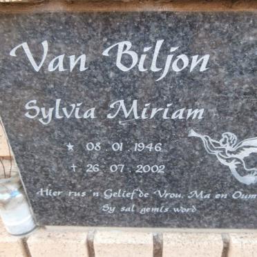 BILJON Sylvia Miriam, van 1946-2002