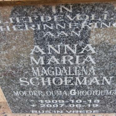SCHOEMAN Anna Maria Magdalena 1909-2007