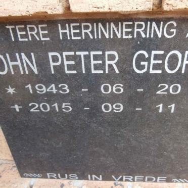 GEORGE John Peter 1943-2015