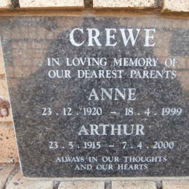 CREWE Arthur 1915-2000 &amp; Anne 1920-1999