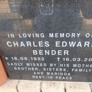 BENDER Charles Edward 1952-2006