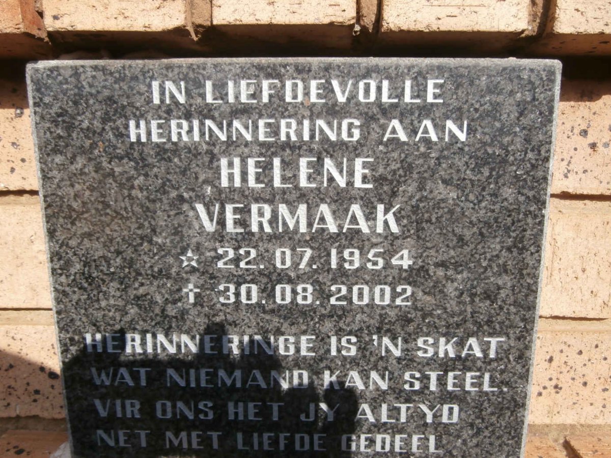 VERMAAK Helene 1954-2002
