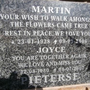 PIETERSE Martin 1928-2006 &amp; Joyce 1930-2007