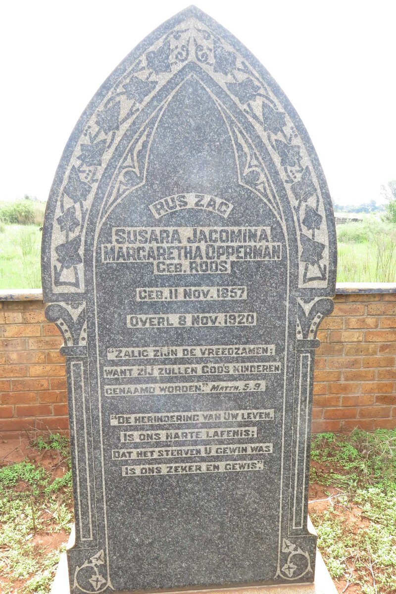 OPPERMAN Susara Jacomina Margaretha nee ROOS 1857-1920