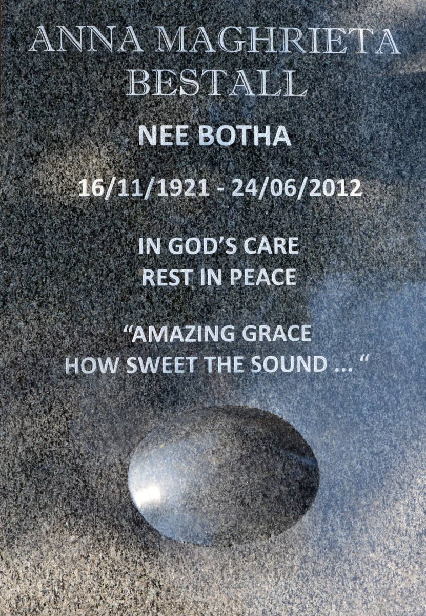 BESTALL Anna Maghrieta nee BOTHA 1921-2012