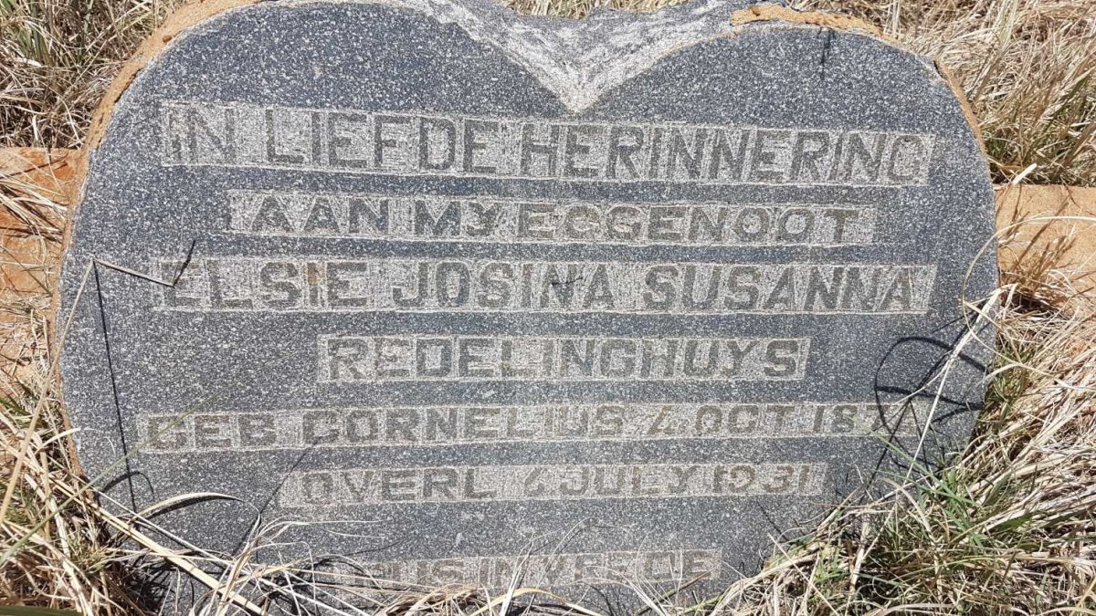 REDELINGHUYS Elsie Josina Susanna nee CORNELIUS 1874-1931