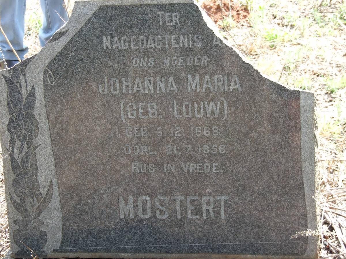 MOSTERT Johanna Maria nee LOUW 1868-1956