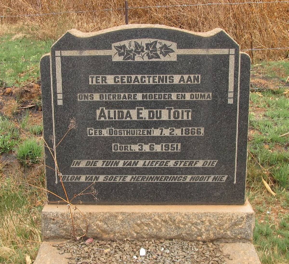 TOIT Alida E., du nee OOSTHUIZEN 1866-1951