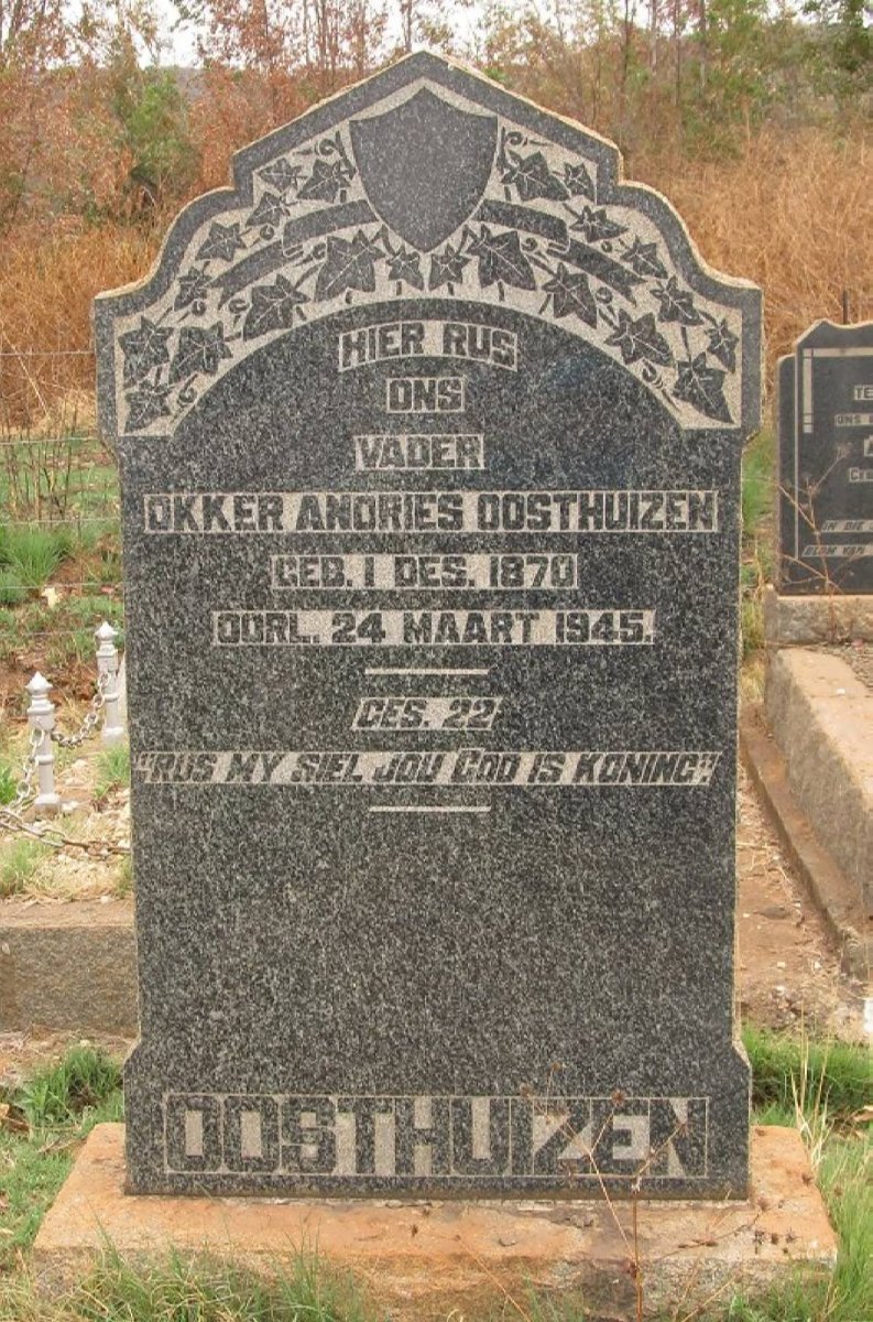 OOSTHUIZEN Okker Andries 1870-1945