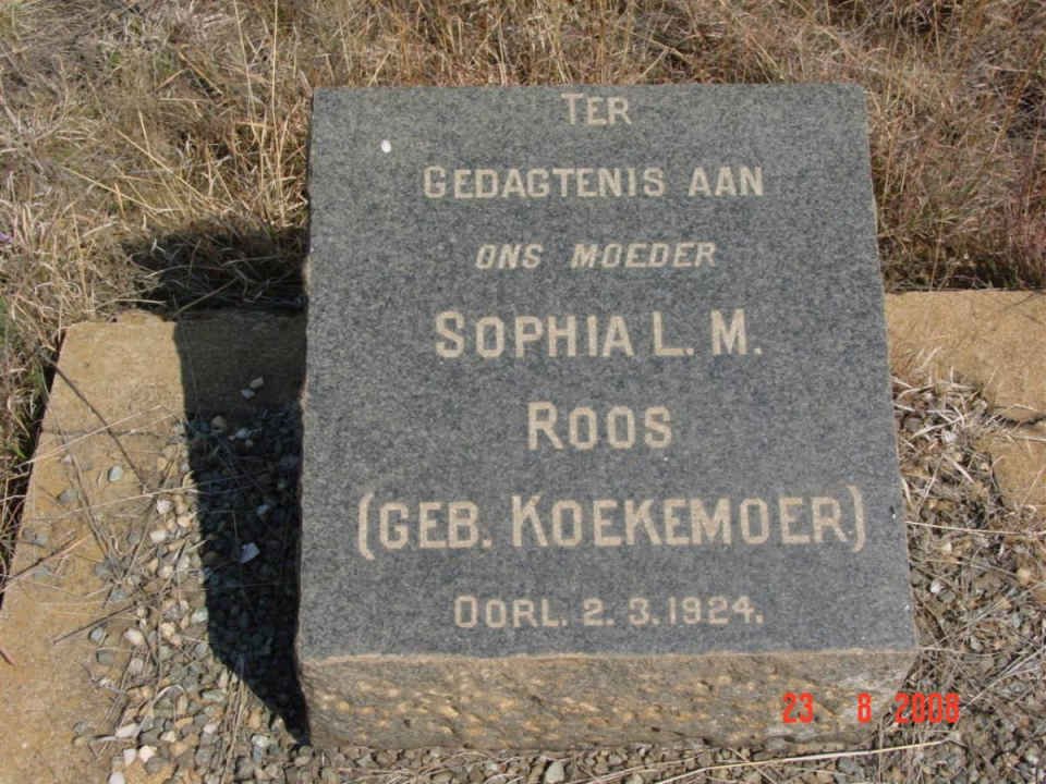 ROOS Sophia L.M. nee KOEKEMOER -1924