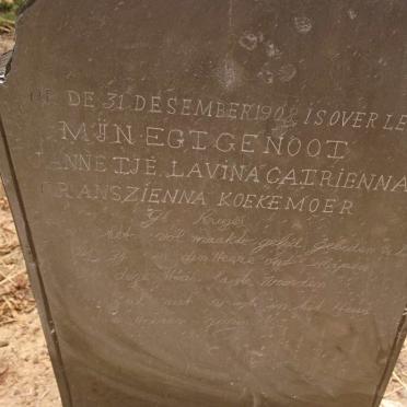 KOEKEMOER Jannetje Lavina Catrienna Franszienna nee KRUGER -1908