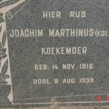KOEKEMOER Joachim Marthinus 1916-1939