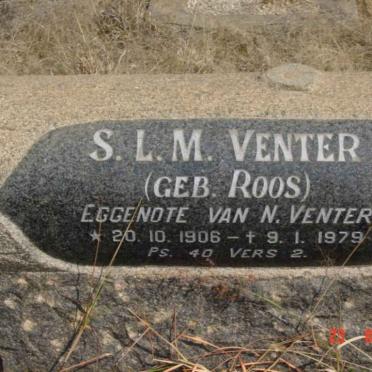 VENTER S.L.M. nee ROOS 1906-1979