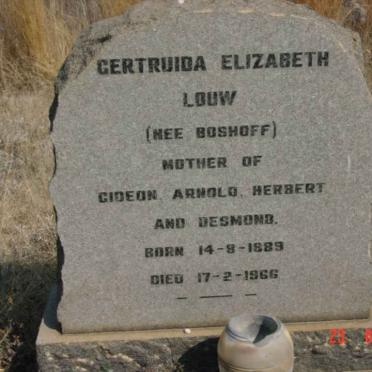LOUW Gertruida Elizabeth nee BOSHOFF 1889-1966
