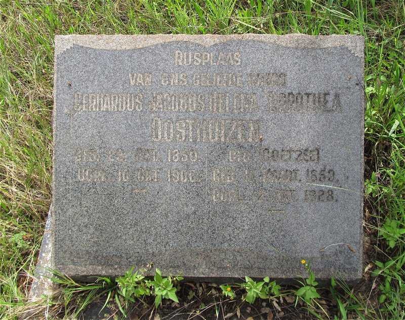 OOSTHUIZEN Gerhardus Jacobus 1850-1906 &amp; Helena Dorothea COETZEE 1853-1928