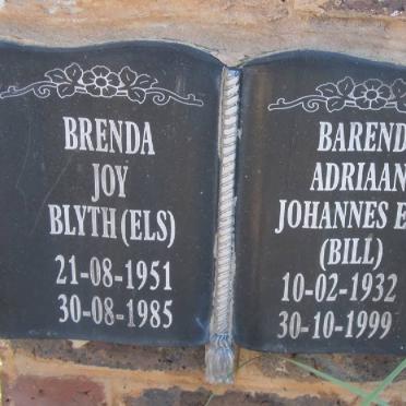ELS Barend Adriaan Johannes 1932-1999 :: BLYTH Brenda Joy nee ELS 1951-1985