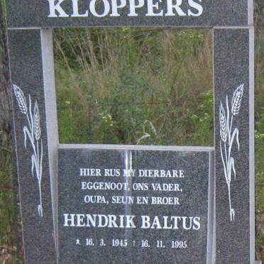 KLOPPERS Hendrik Baltus 1945-1995