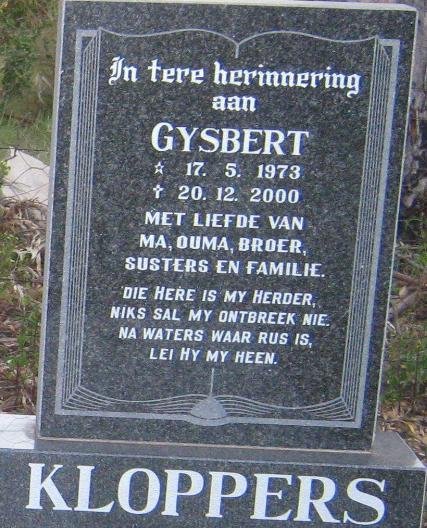KLOPPERS Gysbert 1973-2000
