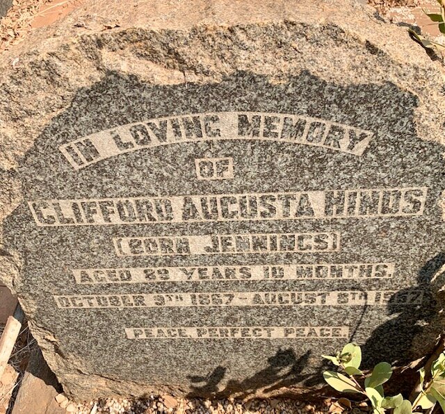 HINDS Clifford Augusta nee JENNINGS 1867-1957