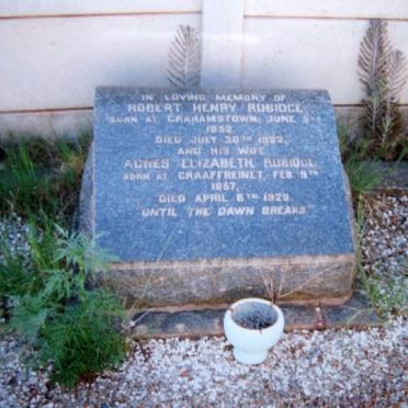 RUBIDGE Robert Henry 1852-1922 &amp; Agnes Elizabeth 1857-1928