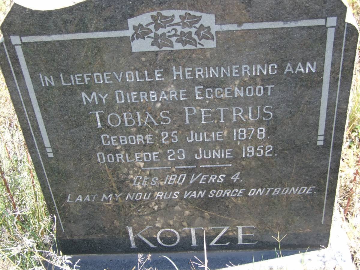 KOTZE Tobias Petrus 1878-1952