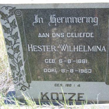 KOTZE Hester Wilhelmina 1881-1963