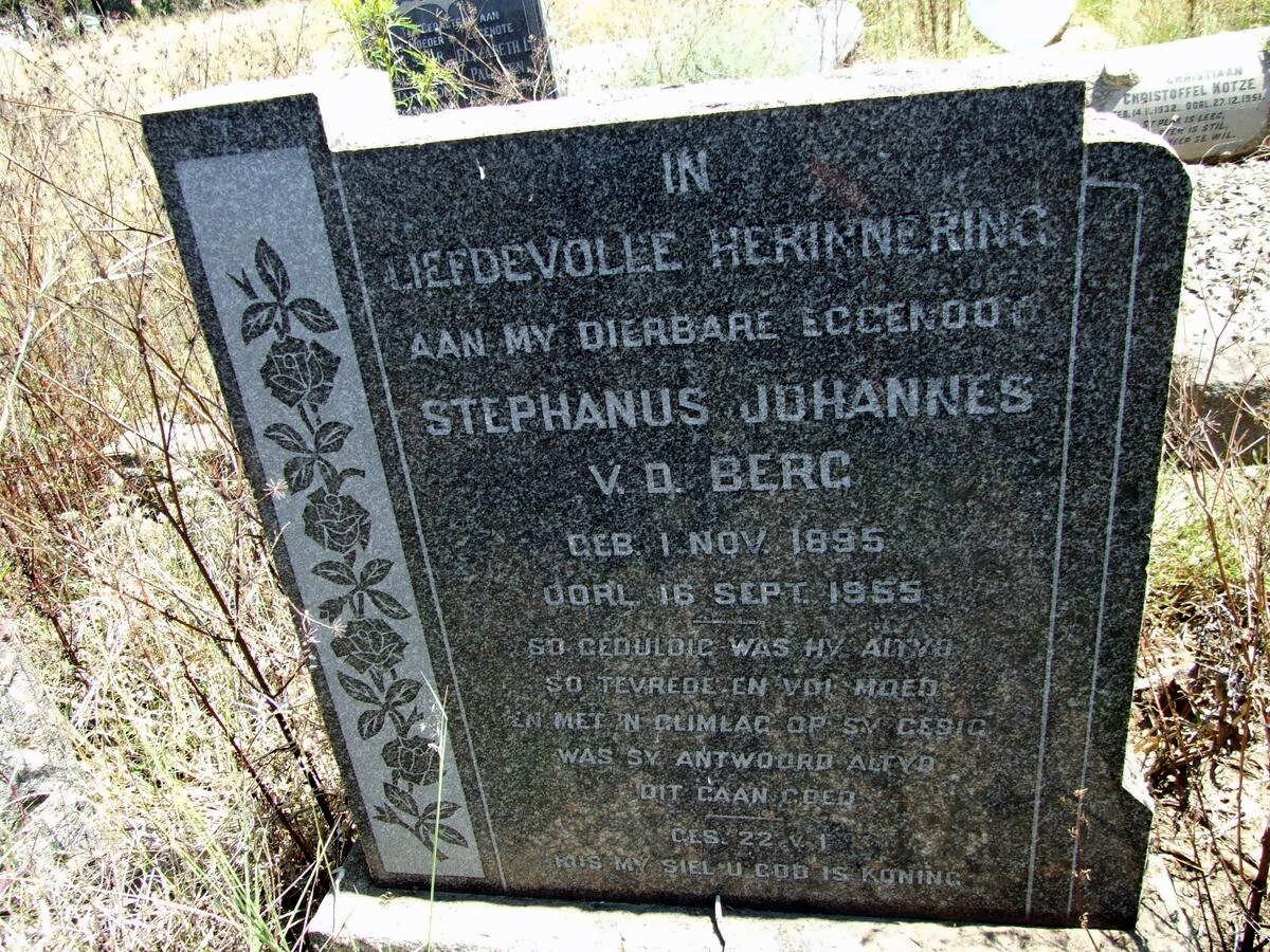BERG Stephanus Johannes, v.d. 1895-1955