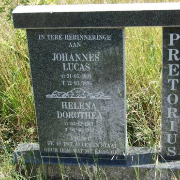 PRETORIUS Johannes Lucas 1921-1996 :: PRETORIUS Helena Dorothea 1961-1983   