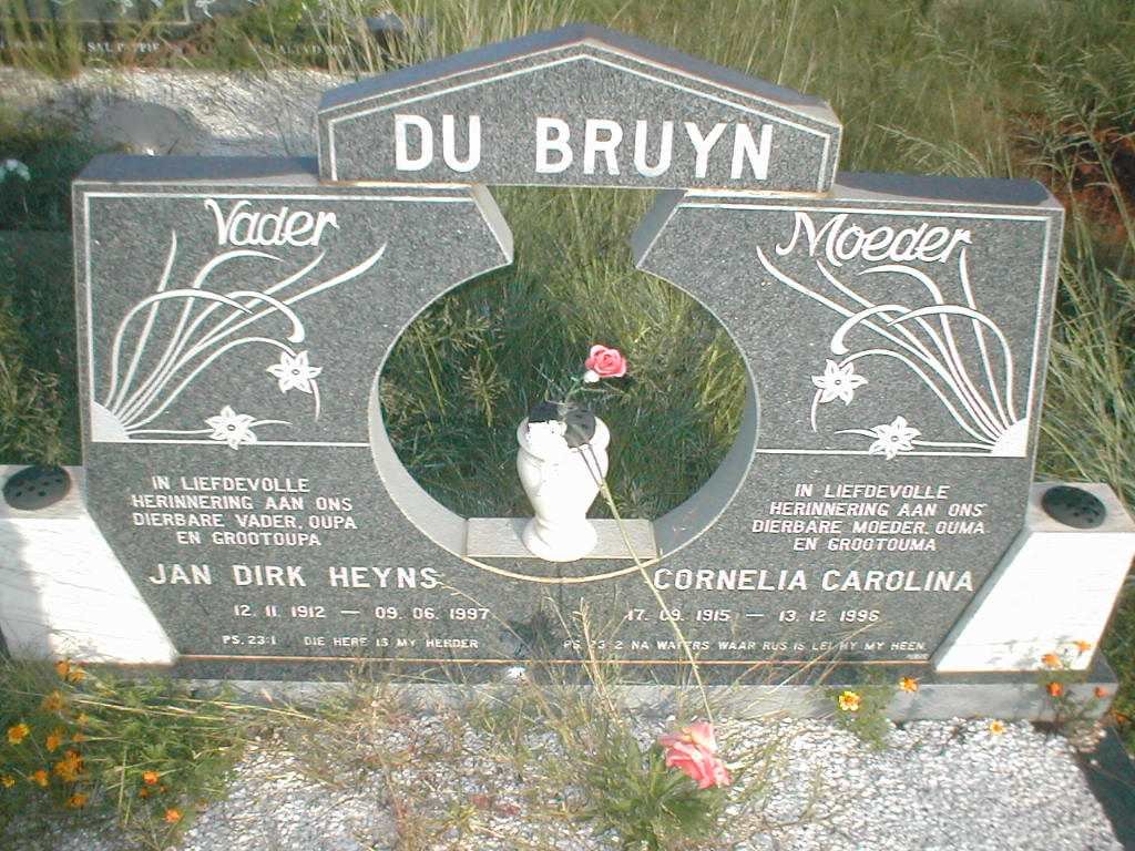 BRUYN Jan Dirk Heyns, du 1912-1997 &amp; Cornelia Carolina 1915-1996