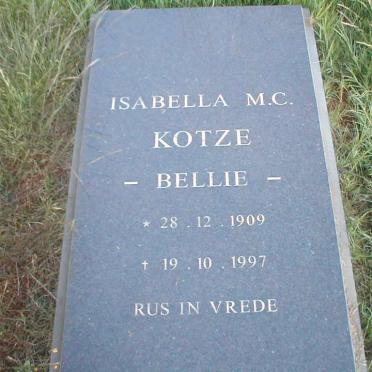 KOTZE Isabella M.C. 1909-1997