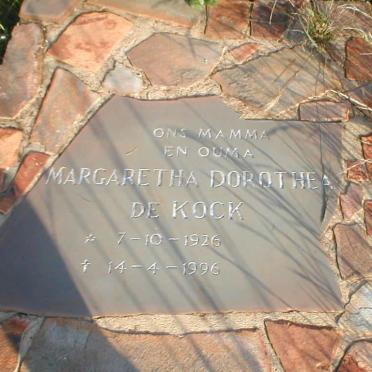 KOCK Margaretha Dorothea, de 1926-1996