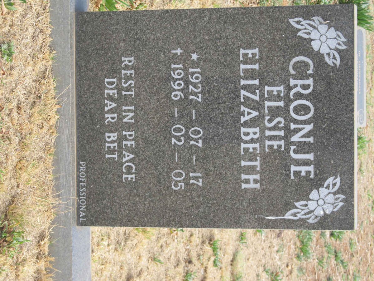 CRONJE Elsie Elizabeth 1927-1996
