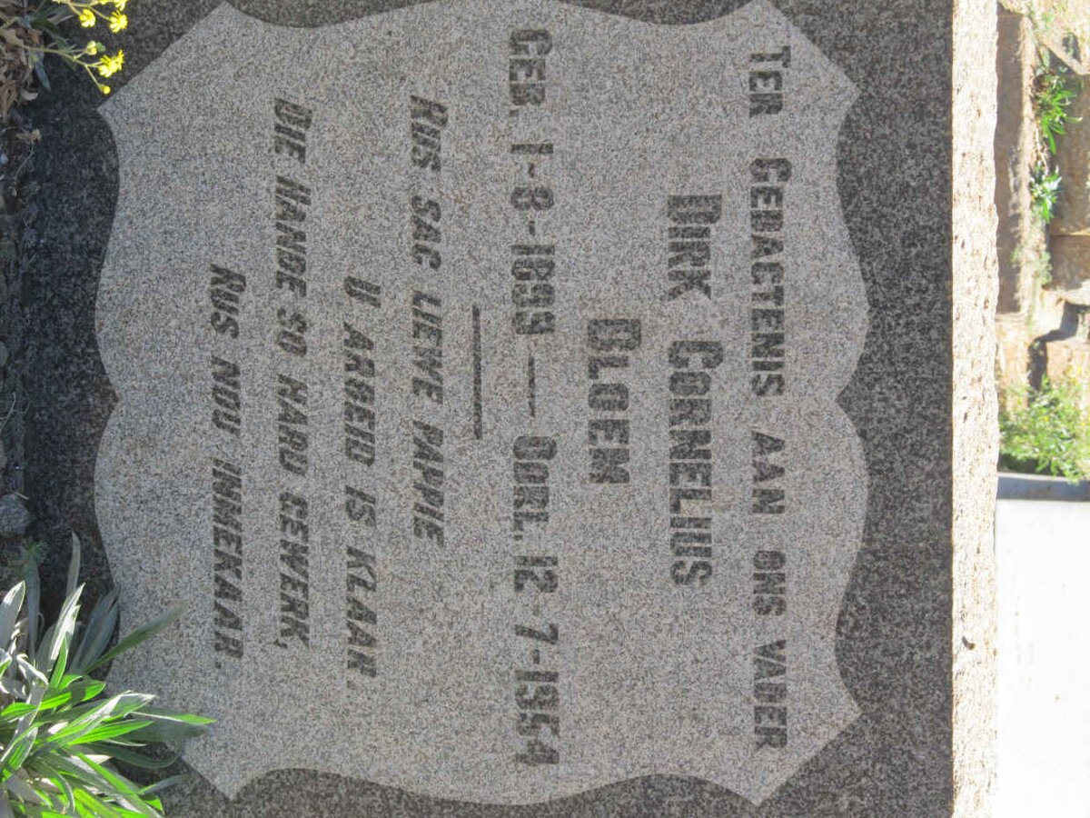 BLOEM Dirk Cornelius 1899-1954