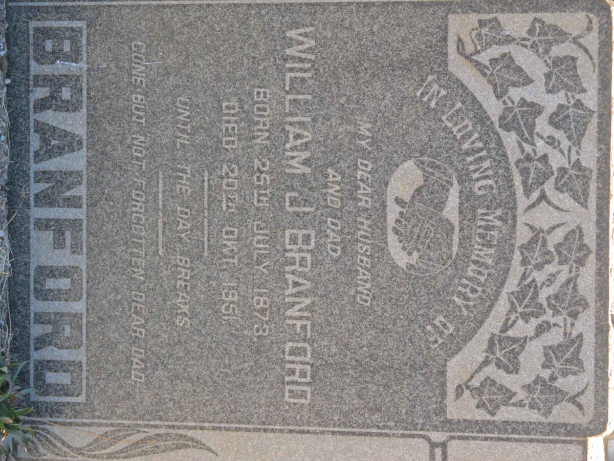 BRANFORD William J. 1873-1951