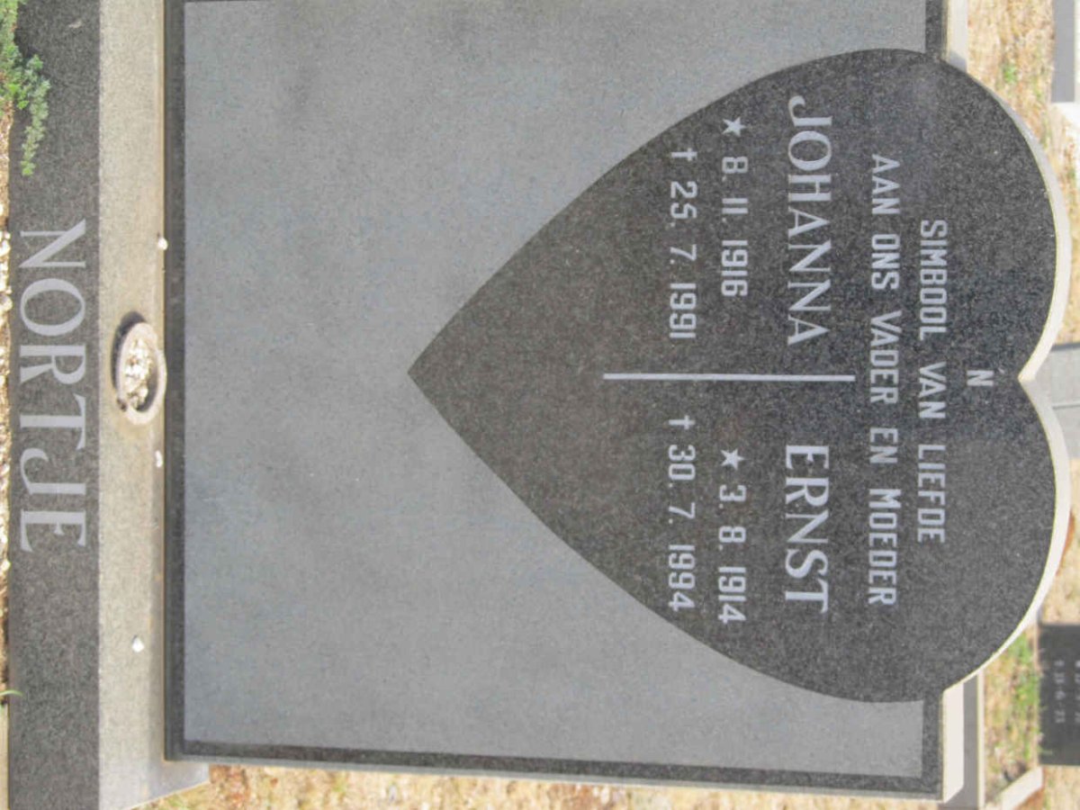 NORTJE Ernst 1914-1994 &amp; Johanna 1916-1991