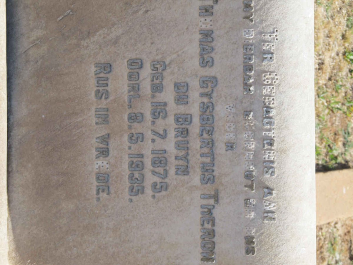 BRUYN Thomas Gysbertus Theron, du 1875-1935