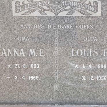 FOURIE Louis P. 1886-1958 &amp; Anna M.E. 1890-1959