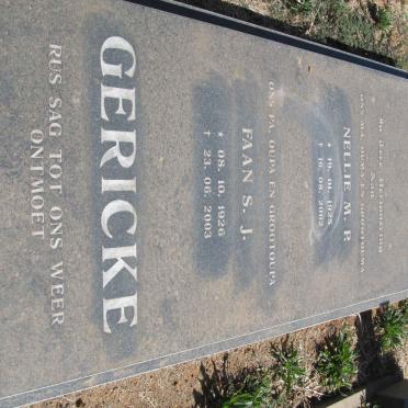 GERICKE S.J. 1926-2003 &amp; M.P. 1925-2002