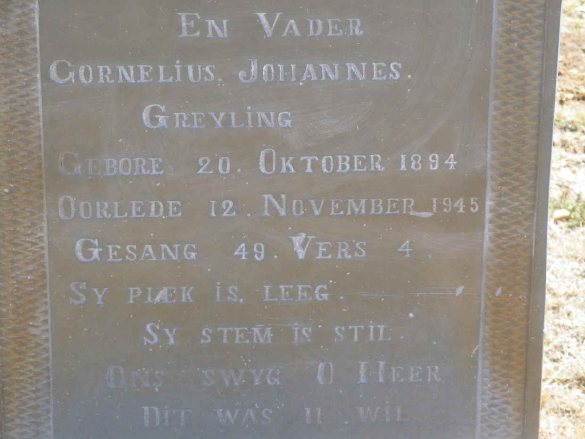 GREYLING Cornelius Johannes 1894-1945