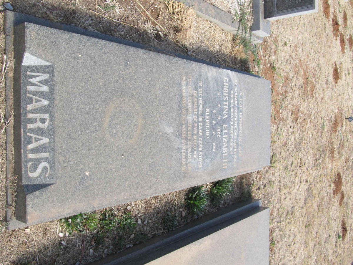 MARAIS Christina Elizabeth 1922-1991