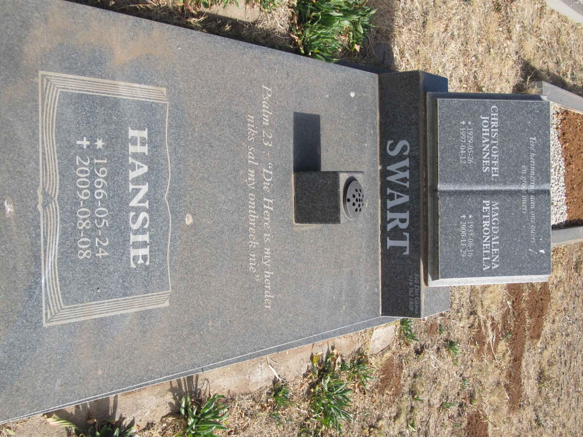 SWART Christoffel Johannes 1929-1997 &amp; Magdalena Petronella 1935-2000