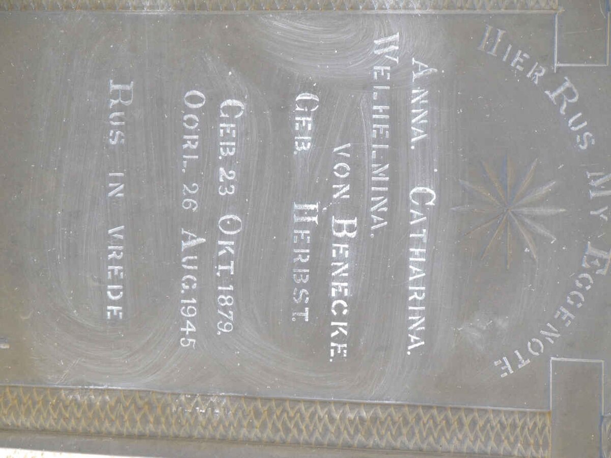 BENECKE Anna Catharina Welhelmina, von nee HERBST 1879-1945