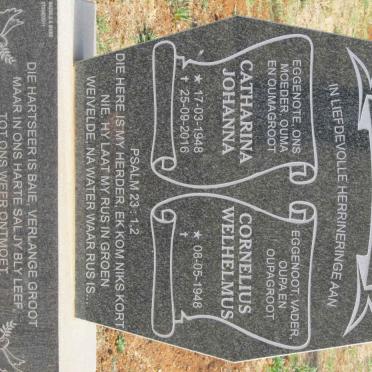 STEYN Cornelius Welhelmus 1948- &amp; Catharina Johanna 1948-2016