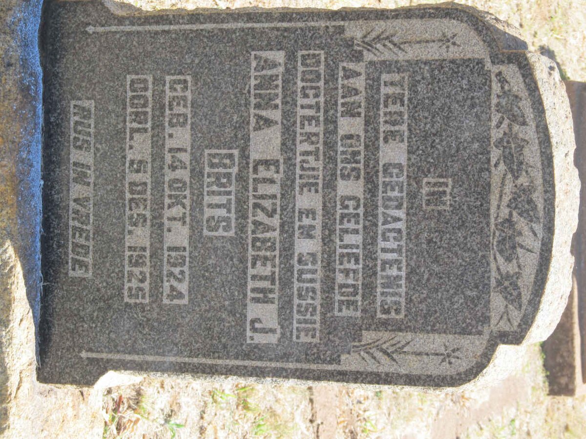 BRITS Anna Elizabeth J. 1924-1925