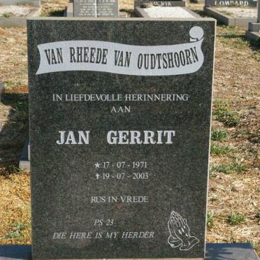 OUDTSHOORN Jan Gerrit, van Rheede van 1971-2003